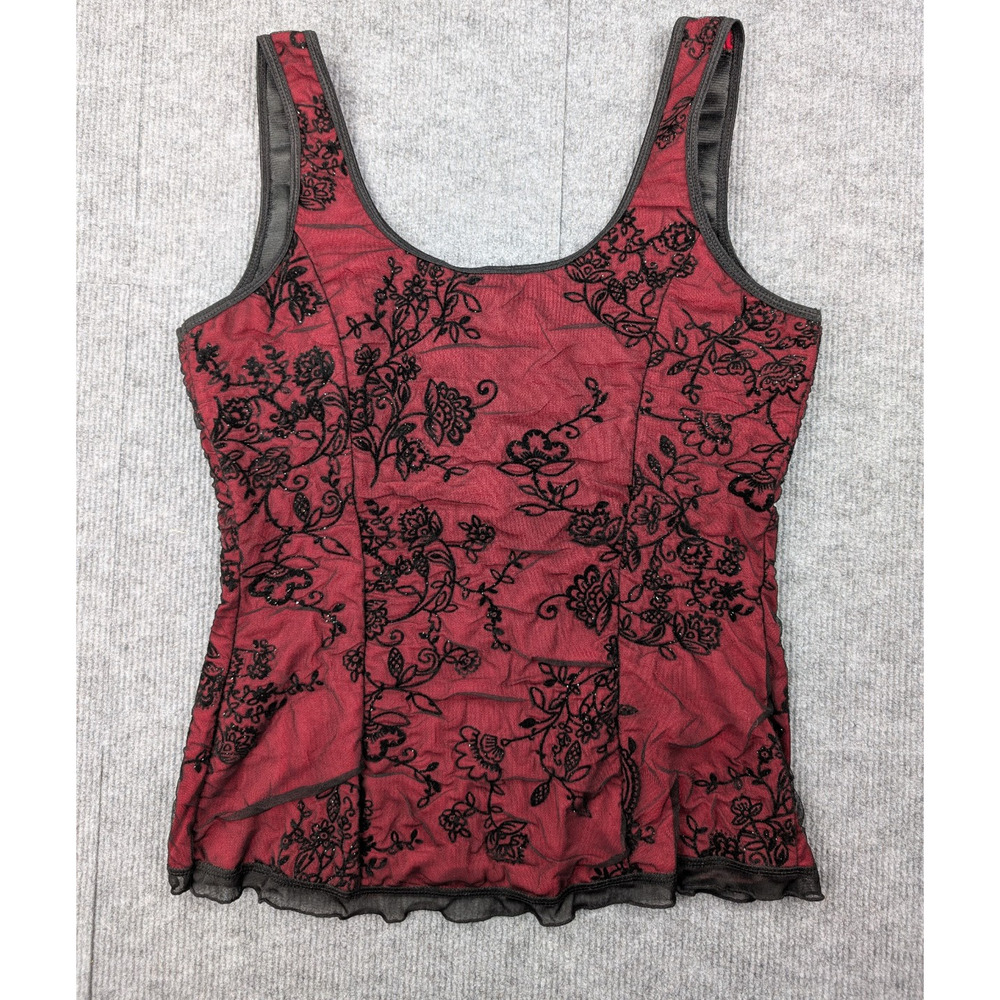 Vintage Whimsigoth Tank Womens Large 90s Vamp Corset Effect Fairy Grunge Y2K - Picture 3 of 7